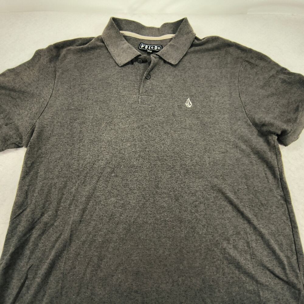 Volcom Short Sleeve Collared Polo Shirt Adult Mens Size Extra Large XL Gray
